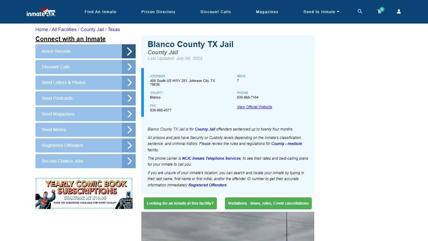 Blanco County TX Jail - Inmate Locator - Johnson City, TX